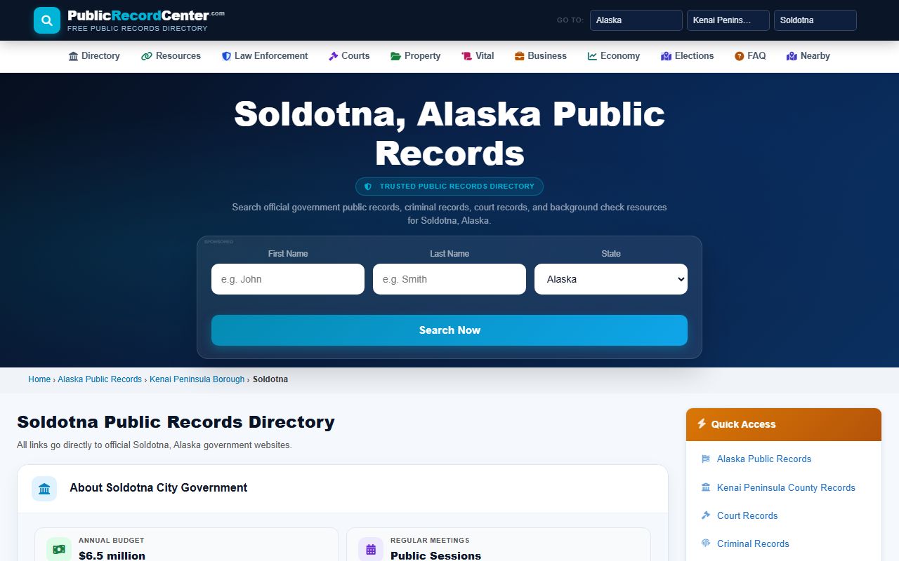 Soldotna Alaska criminal court records Kenai courthouse