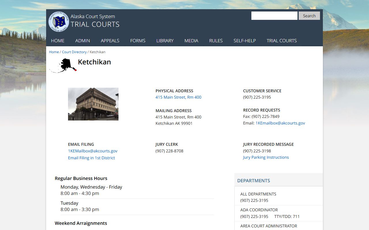 Ketchikan Gateway Borough Alaska court system criminal records