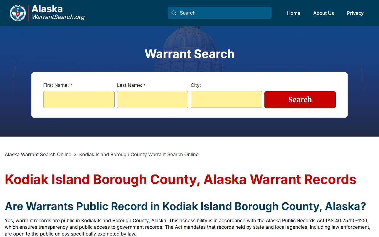 Kodiak Island Borough CourtView criminal records online search